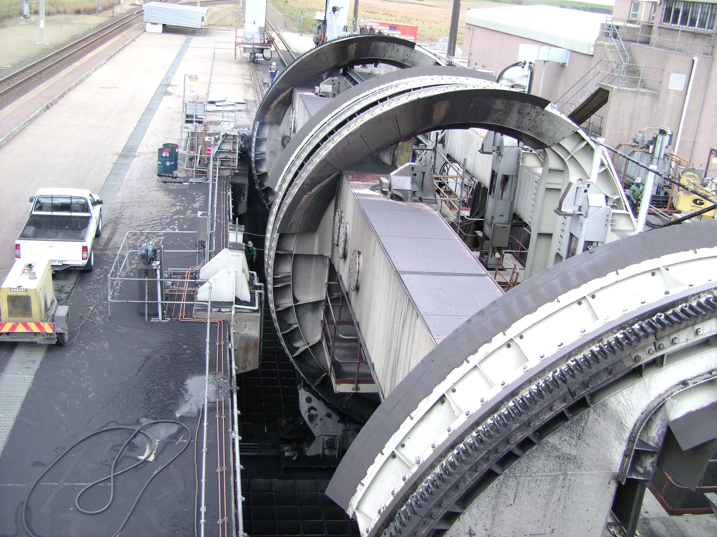 RULA submerged scraper conveyor during trial assembly